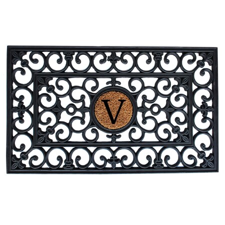 Calloway Mills Monogram Door Mat, Rubber, Black, Natural, 18 in W x 30 in L 150011830V